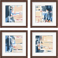 Framed 'Summer Abstraction 4 Piece Framed Art Print Set' border=