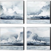 Framed 'Passing Rain Storm 4 Piece Canvas Print Set' border=