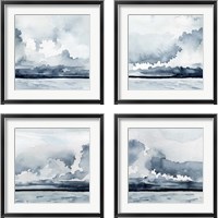 Framed 'Passing Rain Storm 4 Piece Framed Art Print Set' border=