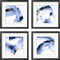 Framed 'Golden Current 4 Piece Framed Art Print Set' border=