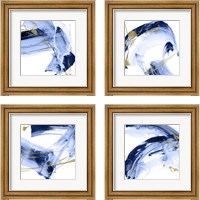 Framed 'Golden Current 4 Piece Framed Art Print Set' border=