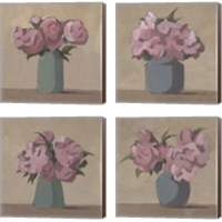 Framed 'Spring Vase 4 Piece Canvas Print Set' border=