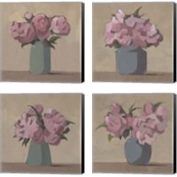Framed 'Spring Vase 4 Piece Canvas Print Set' border=