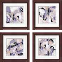 Framed 'Lilac Scramble 4 Piece Framed Art Print Set' border=