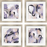 Framed 'Lilac Scramble 4 Piece Framed Art Print Set' border=