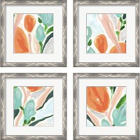 Framed 'Primal Flora 4 Piece Framed Art Print Set' border=