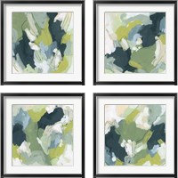 Framed 'Emerald Storm 4 Piece Framed Art Print Set' border=