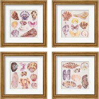 Framed 'Ocean Sounds 4 Piece Framed Art Print Set' border=