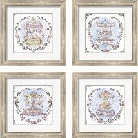 Framed 'Winter Carousel  4 Piece Framed Art Print Set' border=