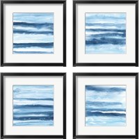 Framed 'Stripes 4 Piece Framed Art Print Set' border=