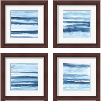 Framed 'Stripes 4 Piece Framed Art Print Set' border=