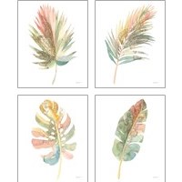 Framed 'Boho Tropical Leaf  4 Piece Art Print Set' border=