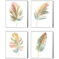 Framed 'Boho Tropical Leaf  4 Piece Canvas Print Set' border=