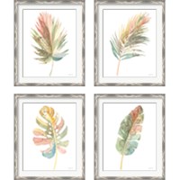 Framed 'Boho Tropical Leaf  4 Piece Framed Art Print Set' border=