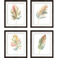 Framed 'Boho Tropical Leaf  4 Piece Framed Art Print Set' border=