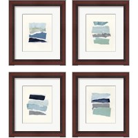 Framed 'Seaside Color Study 4 Piece Framed Art Print Set' border=