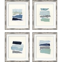 Framed 'Seaside Color Study 4 Piece Framed Art Print Set' border=