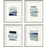 Framed 'Seaside Color Study 4 Piece Framed Art Print Set' border=