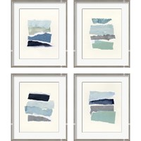 Framed 'Seaside Color Study 4 Piece Framed Art Print Set' border=