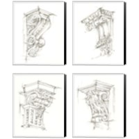 Framed Corbel Sketch 4 Piece Canvas Print Set