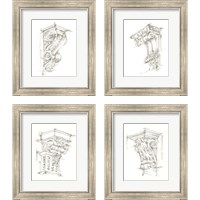 Framed 'Corbel Sketch 4 Piece Framed Art Print Set' border=