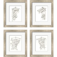 Framed Corbel Sketch 4 Piece Framed Art Print Set