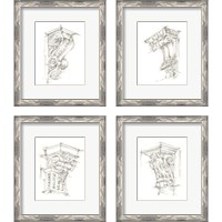 Framed 'Corbel Sketch 4 Piece Framed Art Print Set' border=