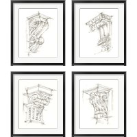 Framed Corbel Sketch 4 Piece Framed Art Print Set