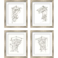 Framed Corbel Sketch 4 Piece Framed Art Print Set