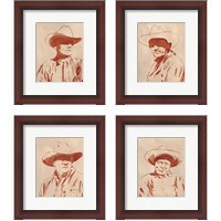 Framed 'Man of the West 4 Piece Framed Art Print Set' border=