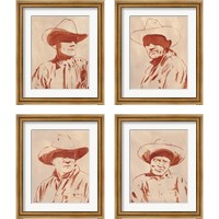 Framed 'Man of the West 4 Piece Framed Art Print Set' border=