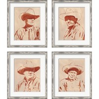 Framed 'Man of the West 4 Piece Framed Art Print Set' border=