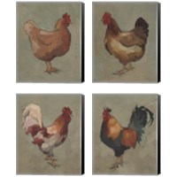 Framed 'Egg Hen 4 Piece Canvas Print Set' border=