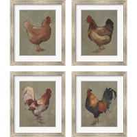 Framed 'Egg Hen 4 Piece Framed Art Print Set' border=