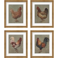 Framed 'Egg Hen 4 Piece Framed Art Print Set' border=