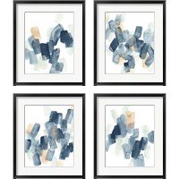 Framed 'Indigo Facets 4 Piece Framed Art Print Set' border=