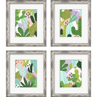 Framed 'Party Plants 4 Piece Framed Art Print Set' border=