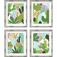 Framed 'Party Plants 4 Piece Framed Art Print Set' border=