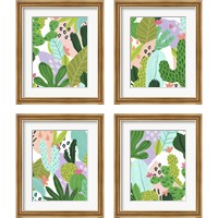 Framed 'Party Plants 4 Piece Framed Art Print Set' border=