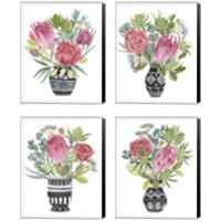 Framed 'Protea Awakening 4 Piece Canvas Print Set' border=