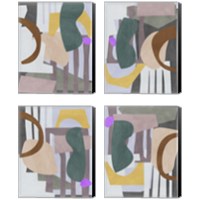 Framed 'City Shades 4 Piece Canvas Print Set' border=