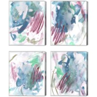 Framed 'Magenta Wave Form 4 Piece Canvas Print Set' border=