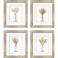 Framed 'Dried Flower Yellow 4 Piece Framed Art Print Set' border=
