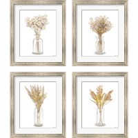 Framed 'Dried Flower Yellow 4 Piece Framed Art Print Set' border=