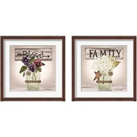 Framed 'Floral Word 2 Piece Framed Art Print Set' border=