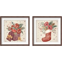 Framed 'Winter Blooms 2 Piece Framed Art Print Set' border=