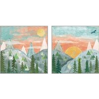 Framed 'Woodland Forest 2 Piece Art Print Set' border=