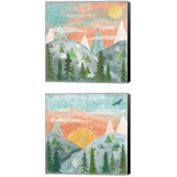 Framed 'Woodland Forest 2 Piece Canvas Print Set' border=