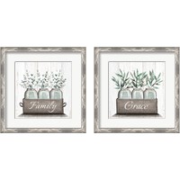 Framed 'Farmhouse Floral 2 Piece Framed Art Print Set' border=