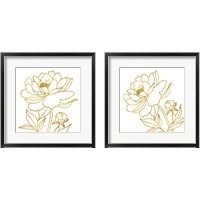 Framed Gold Floral 2 Piece Framed Art Print Set